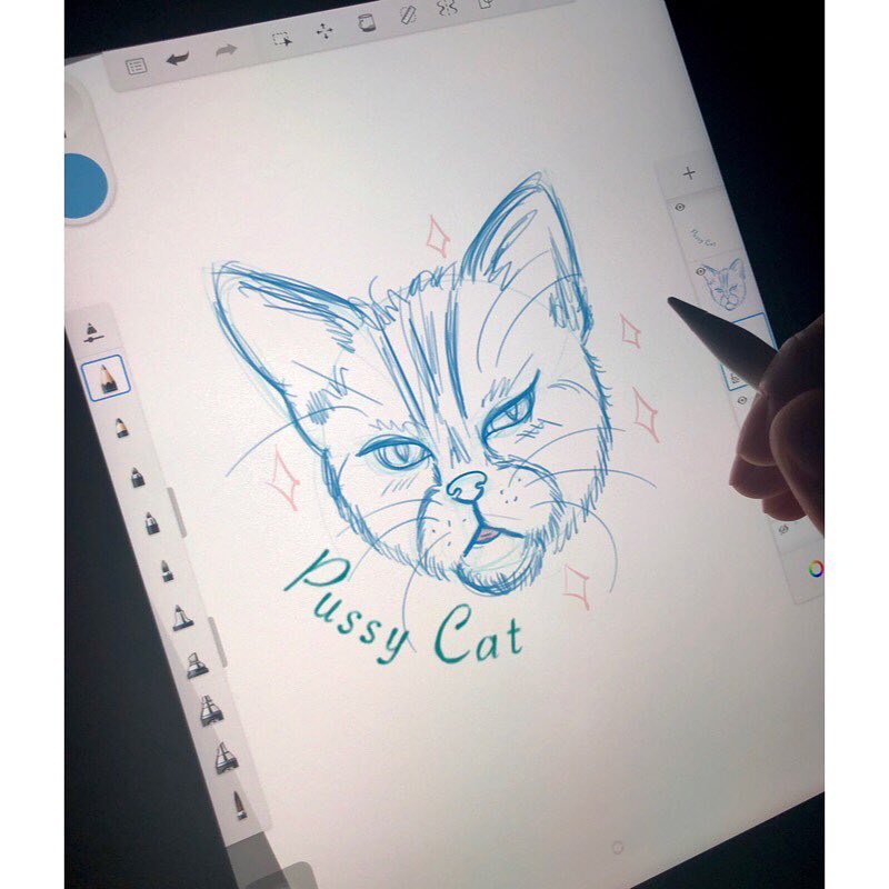 猫咪纹身手稿
