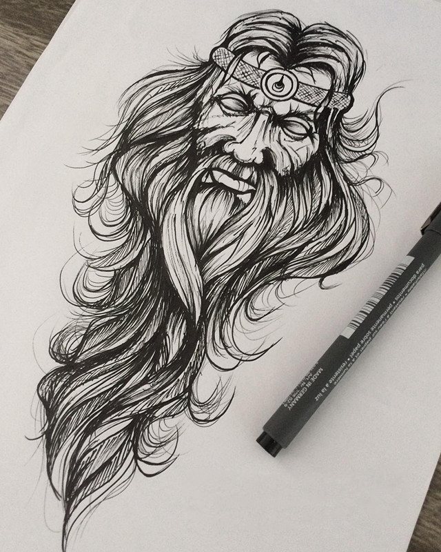 人像纹身手稿