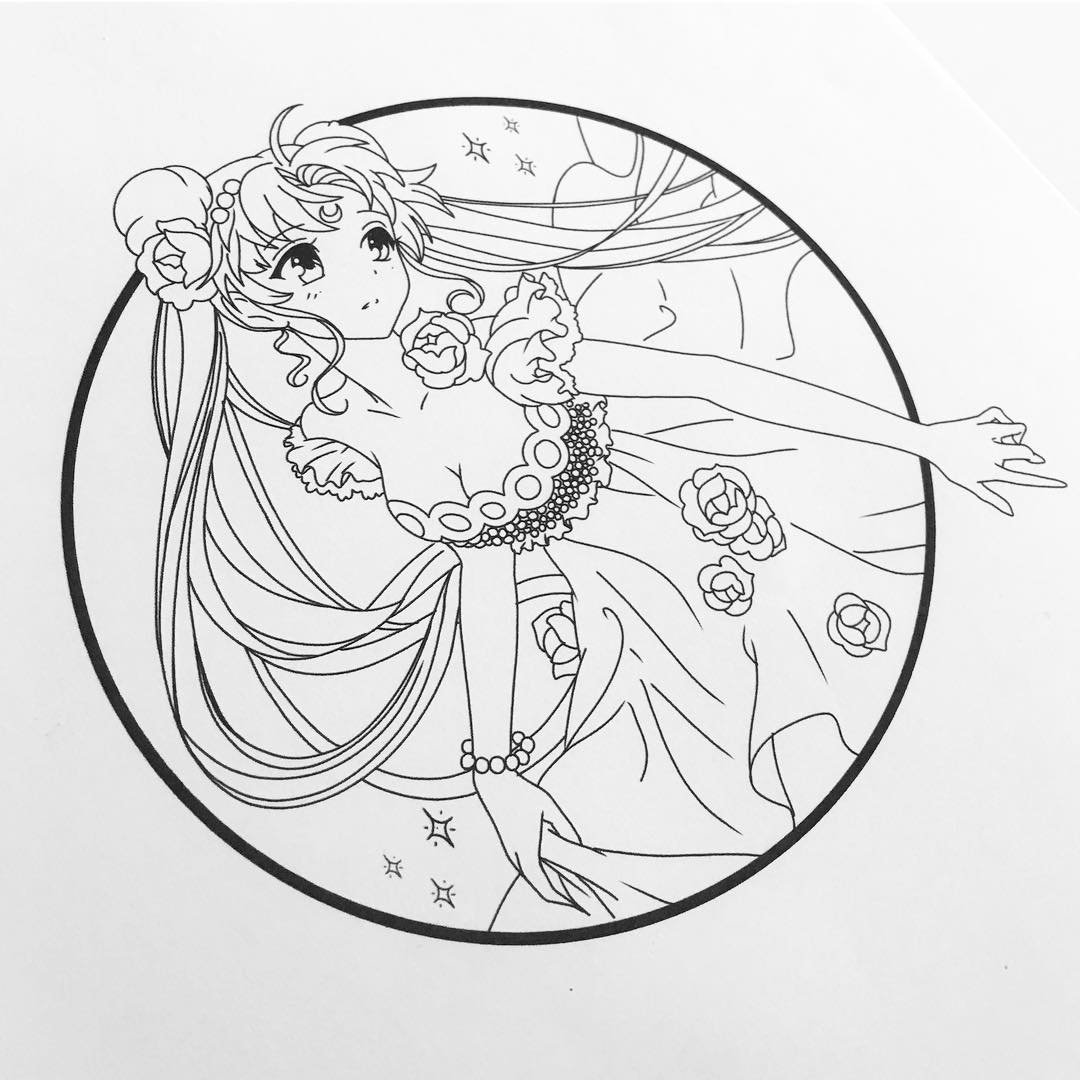 卡通美少女纹身手稿